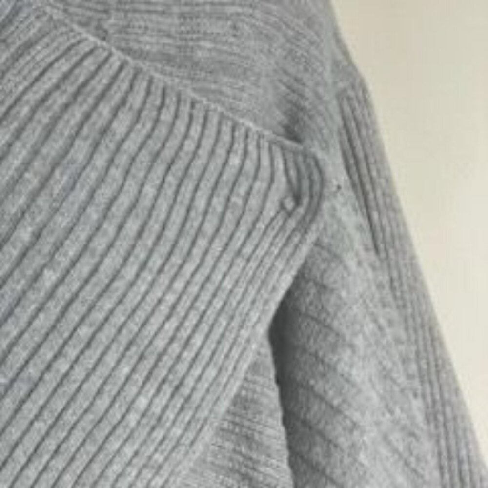Simply Vera Wang Waterfall Open Front Cardigan Sweater 1X Gray Mid Length Comfy - Picture 3 of 9